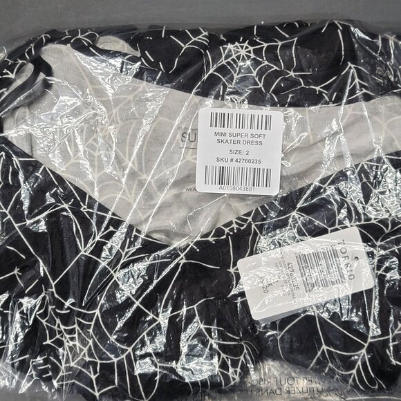 NWT Torrid 2 Spider Web Black Mini Super Soft Skater Dress 2X 18 20 - Picture 7 of 9